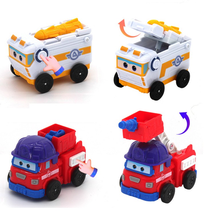 Đồ chơi super wings đội bay siêu đẳng Willy tàu ngầm, Sparky xe cứu hộ, Remi xe công trình, Rover xe trạm không gian