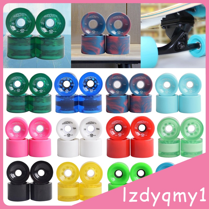 Pretty 4pcs 78A Hardness Skateboard Wheels 70X51mm Longboard Roller Parts Green