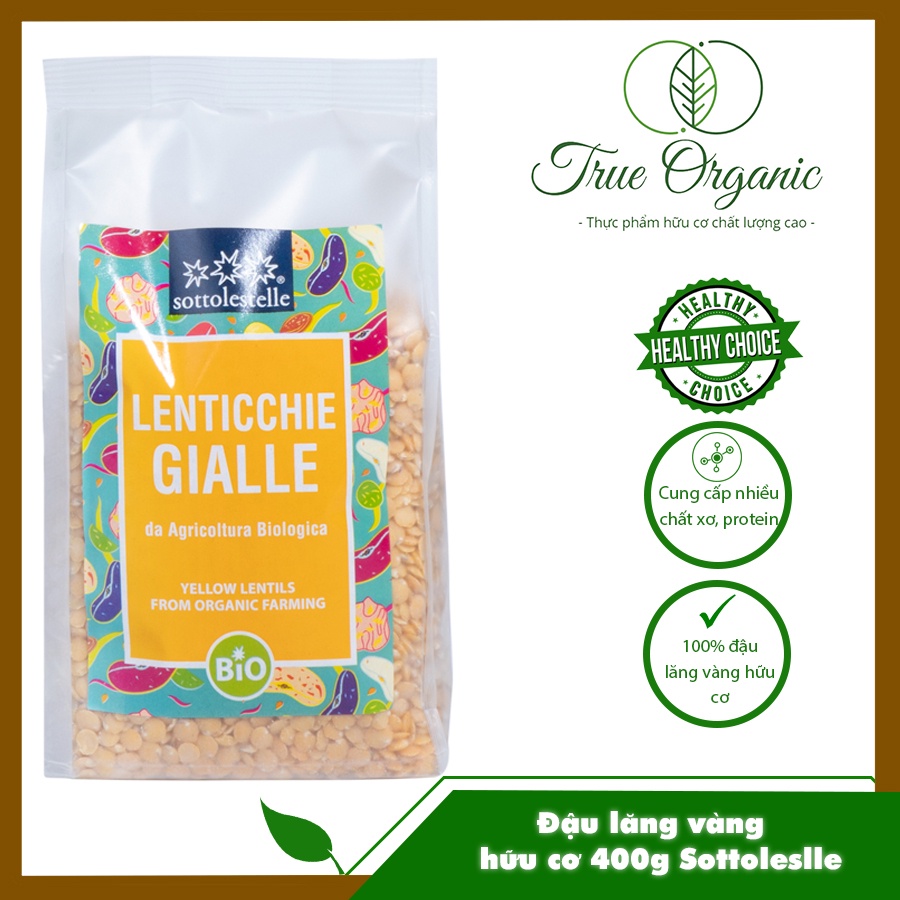 Đậu lăng vàng hữu cơ hạt đậu lăng tốt cho sức khỏe 500g Sottolestelle Organic