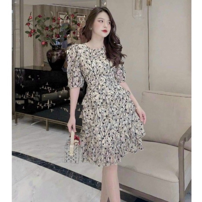 Váy Nữ Dự Tiệc,đầm Thiết Kế Dáng Xòe Công Chúa Họa Tiết Bông Sương Trẻ Chung Xu Hướng Sang Chảnh Thời Trang [xm Minh P