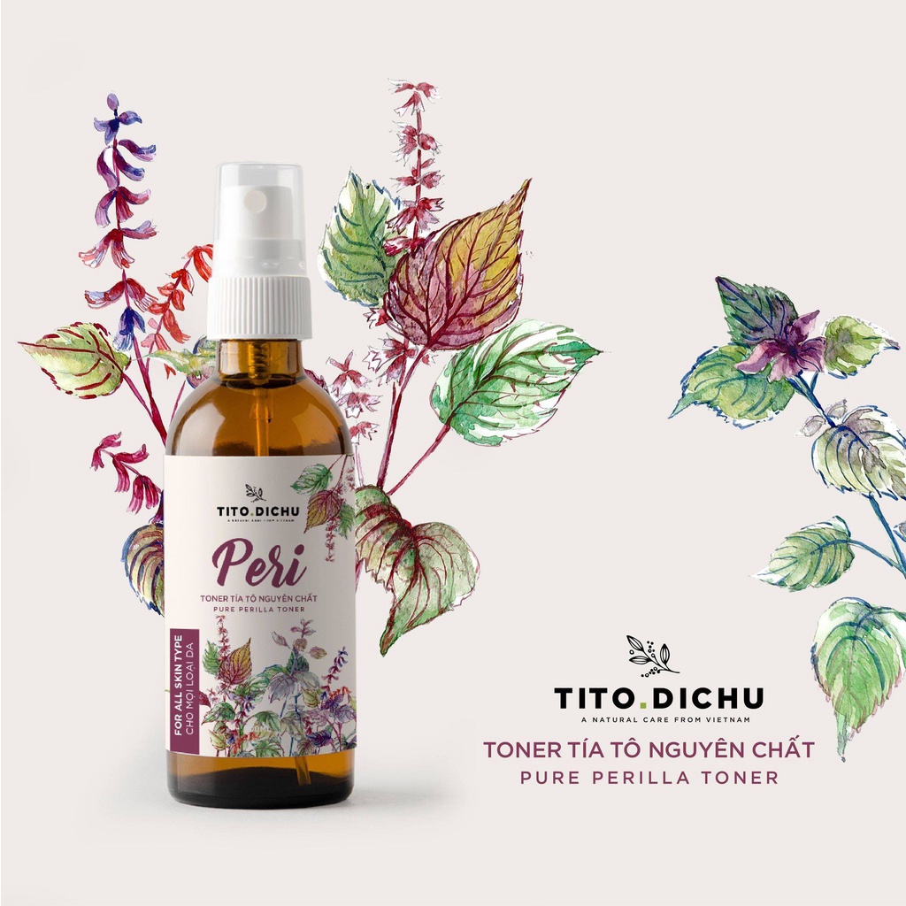 Nước hoa hồng lotion toner tía tô giảm mụn sáng da mờ tàn nhang nám - handmade nhà làm