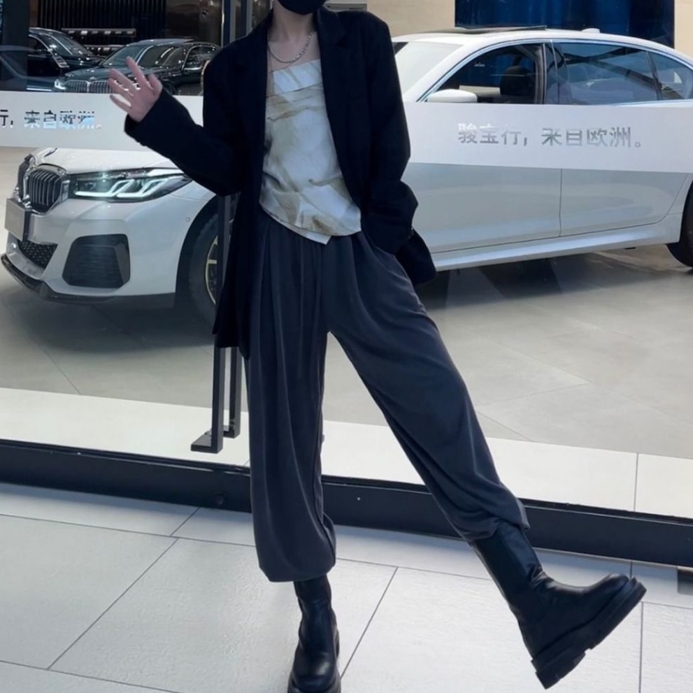 SUXI Quần ống rộng Dáng Suông Thiết Kế Đơn Giản Dễ Phối Đồ Cho Nữ