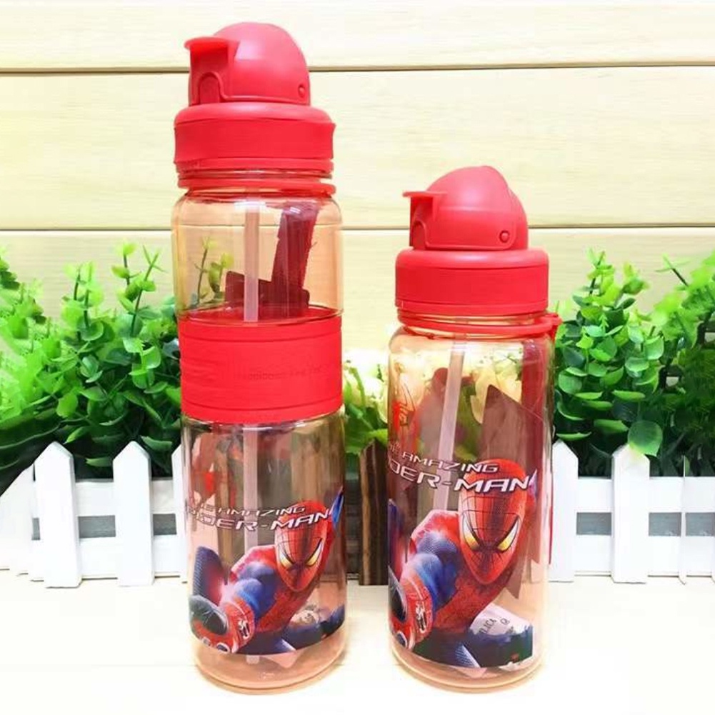ღ 350/500Ml Trẻ Em Nước Có Ống Hút Cốc Mickey Avengers Người Nhện Cho Bé Mẫu Giáo Trường Tiểu Học học Sinh Bình Sữa