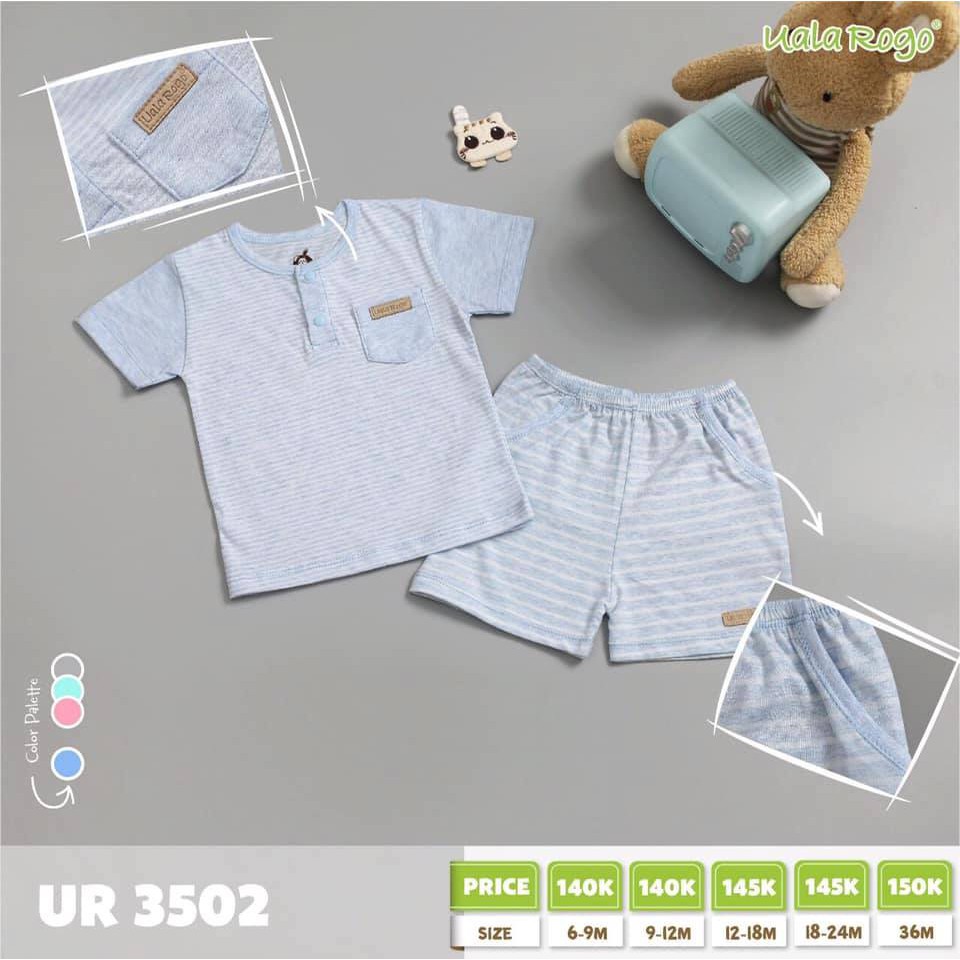 BỘ QUẦN ÁO CỘC TAY CỔ TRỤ COTTON UALA&ROGO