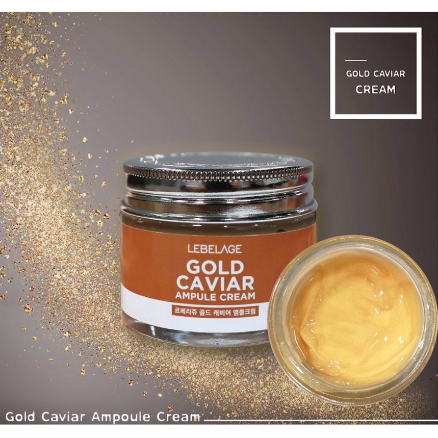 [DATE 10/22] Kem dưỡng tái tạo phục hồi da hư tổn, lão hóa, chảy xệ Trứng Cá Tầm Lebelage Gold Caviar ampule cream 70ml