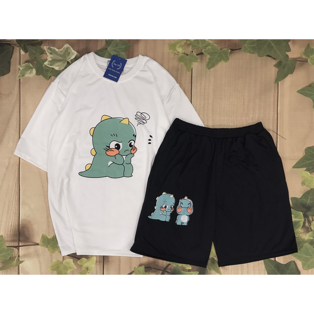 [THUN DÀY MỊN] Set Đồ Bộ Khủng Long Couple cartoon 3D Cute DB80-Lapi VN, Thun Cotton Thoáng Mát, Freesize,Set đồ mặc nhà | BigBuy360 - bigbuy360.vn