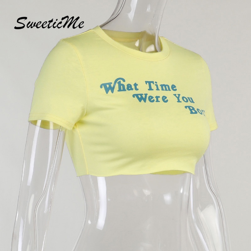 Áo Thun Sweeticme Tay Ngắn In Chữ Gợi Cảm 2021 | BigBuy360 - bigbuy360.vn