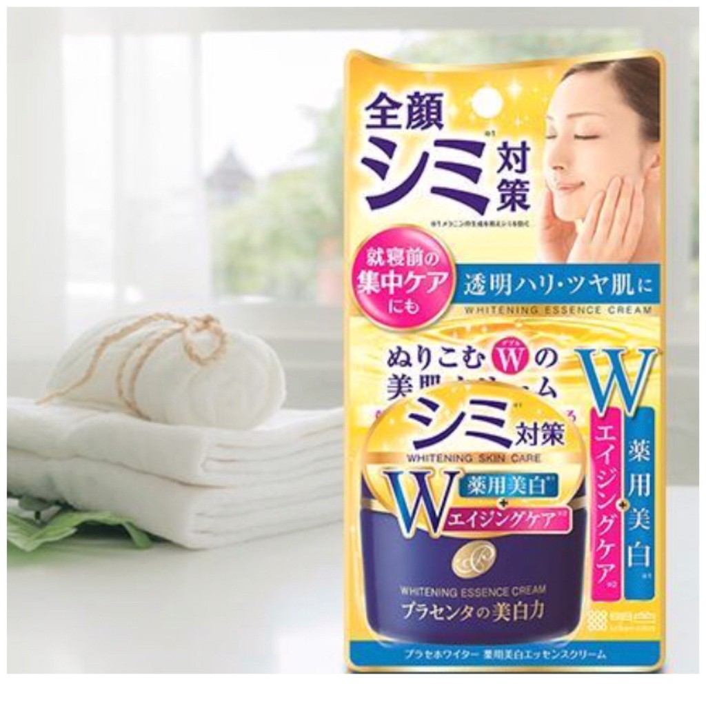 Kem Dưỡng Trắng Da Meishoku Placenta Whitening Essence Cream Nhật Bản 55g dưỡng ẩm, chống lão hóa