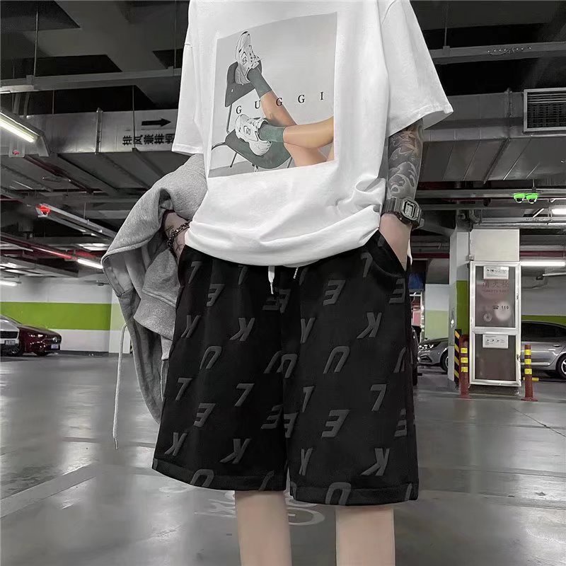 Quần Short Dáng Rộng In Chữ Phong Cách Hip Hop Đường Phố Hàn Quốc Cá Tính Cho Nam Cỡ M-3XL