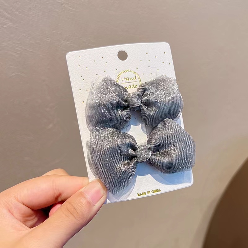 Kẹp Tóc Hình Nơ Phối Lưới Kiểu Hàn Quốc Dễ Thương Xinh Xắn Dành Cho Bé Gái