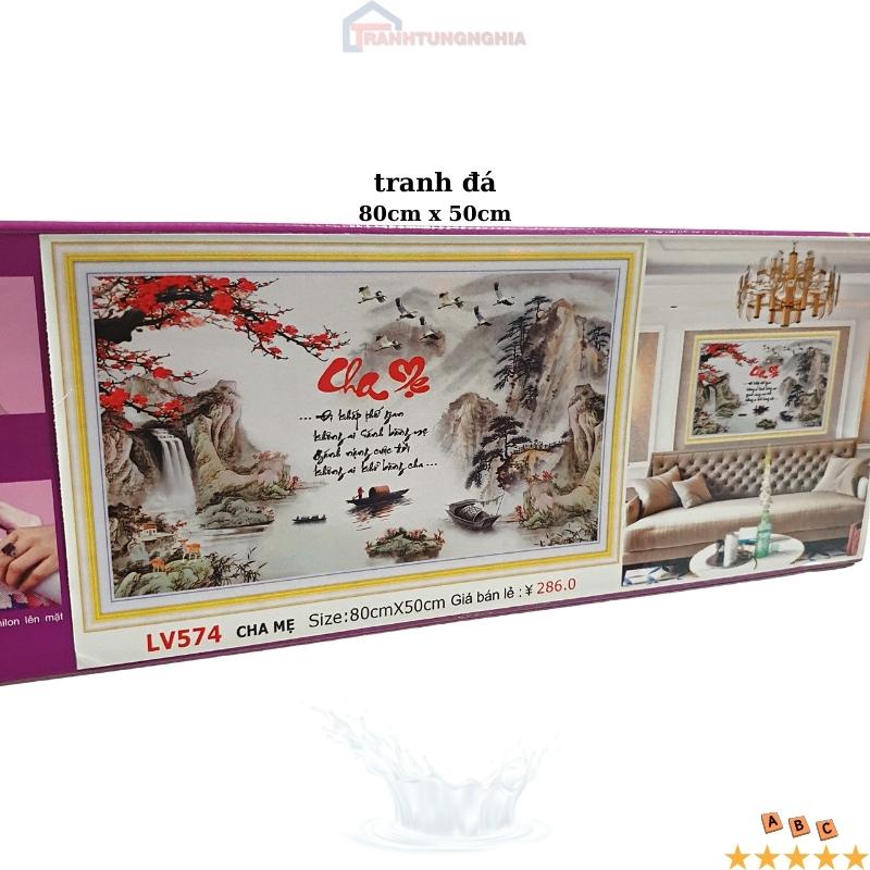 Tranh đính đá, tranh thêu chữ thập cha mẹ