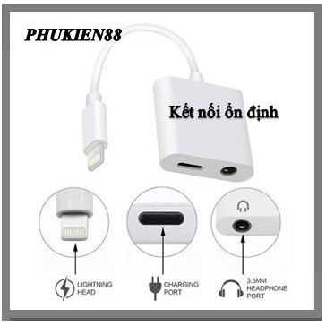 Jack chuyển đổi + giắc chia cổng [có mic] vừa sạc vừa đeo tai nghe cho iPhone 7/8/X/XS/11/11PROsử dụng IC zin Apple