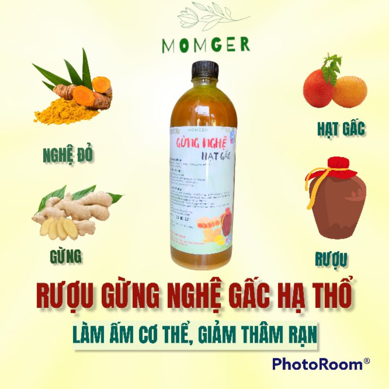 1 lít cốt gừng nghệ hạt gấc hạ thổ cho mẹ sau sinh