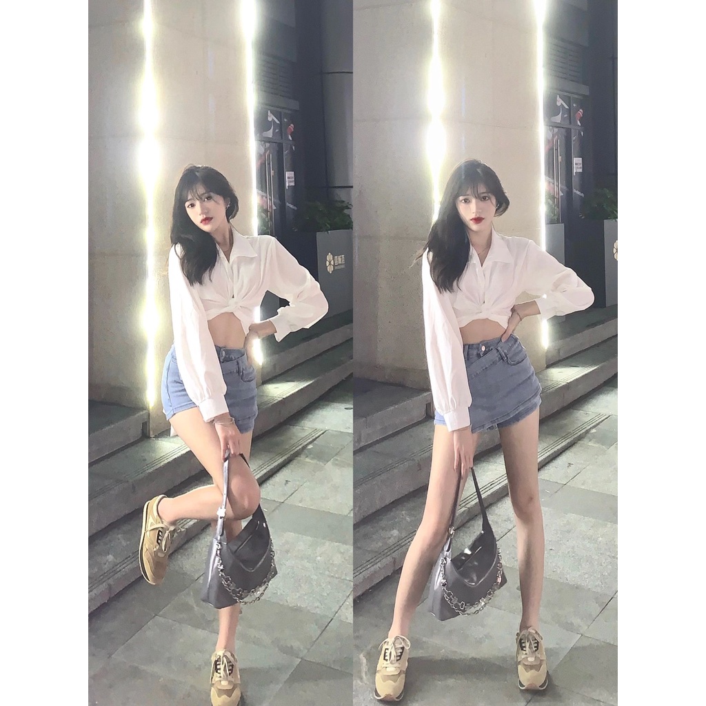 Áo Croptop Hở Lưng Thắt Nơ Phong Cách Hàn Quốc Thời Trang Mùa Hè