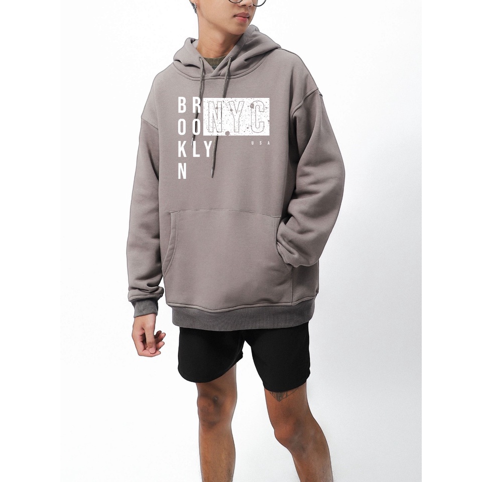 Áo hoodie BB - Boiz nam size lớn, bigsize 90kg - 130kg - xám in chữ