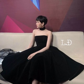 Váy Nhung Hiền Hồ Dáng xoè