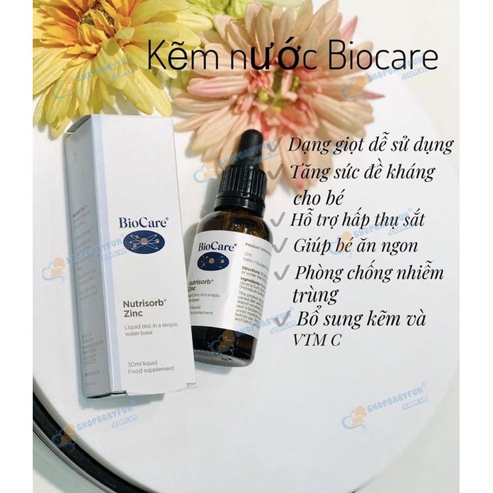 Kẽm Biocare Zinc của Anh 30ml dạng giọt cho bé