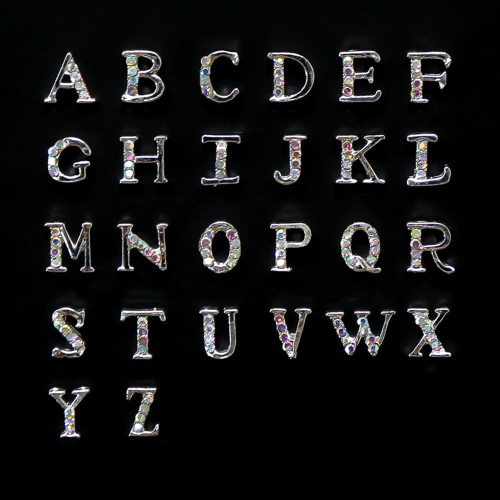 Phụ Kiện Trang Trí Móng Tay Hình 26 Chữ Cái A-Z Bằng Hợp Kim Sáng Bóng Sang Trọng Diy