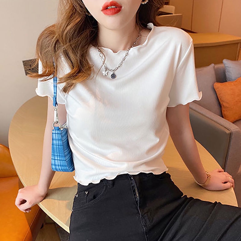 [Mã FAMAYWA giảm 10K đơn 50K] Áo Croptop Tay Ngắn Bằng Sợi Lụa Lạnh Có 7 Màu Sắc Tùy Chọn | BigBuy360 - bigbuy360.vn