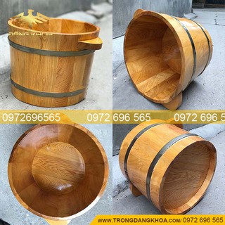 Chậu ngâm chân pomu bồn ngâm chân gỗ