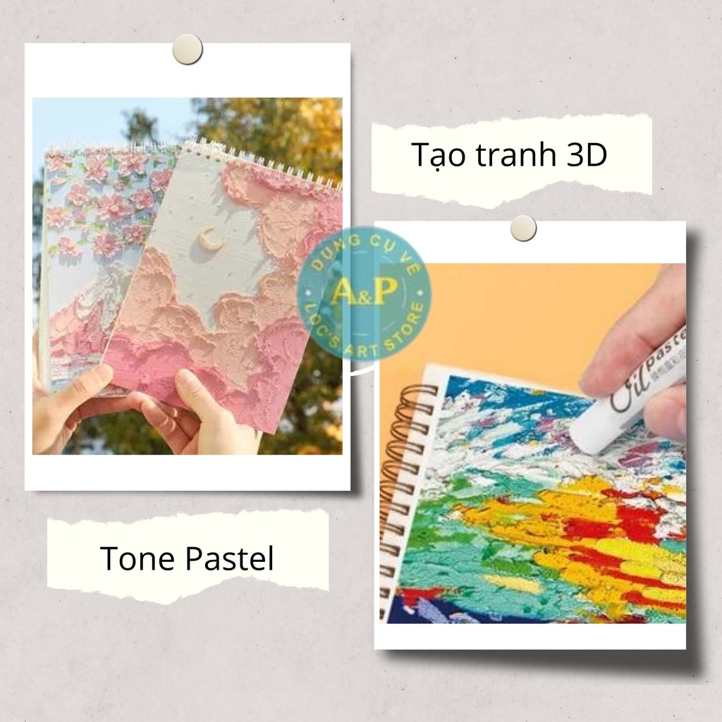 [Lộc's Art Store] Bộ Bút Sáp Dầu Oil Pastel Cao Cấp DELI Phong Cách MORANDI (Bộ 12/24/36 màu)
