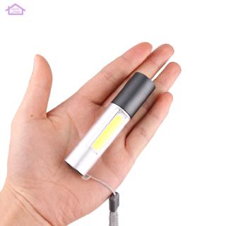 [FL] LED XPE+ COB Mini USB Rechargeable Flashlight with Hanging Rope