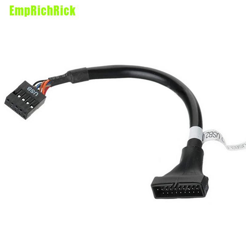 Dây Cáp Chuyển Đổi Đầu Đực 19 / 20 Pin Usb 3.0 Female Sang 9 Pin Usb 2.0