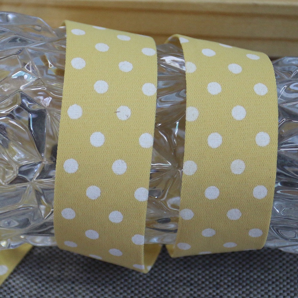 Ruy băng kaki in chấm bi xinh xắn kích thước 25mm