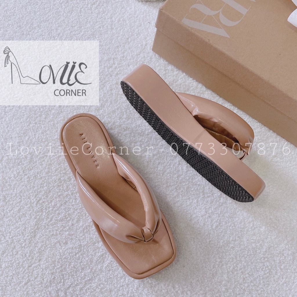 DÉP XUỒNG LOVIIECORNER - DÉP THỜI TRANG PHONG CÁCH NỮ TÍNH QUAI NGANG KẸP ĐẾ BẰNG D220722