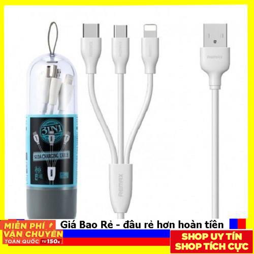 Cáp sạc nhanh Remax SUDA 3 in 1 RC-109TH cổng MicroUSB, Lightning, Type C