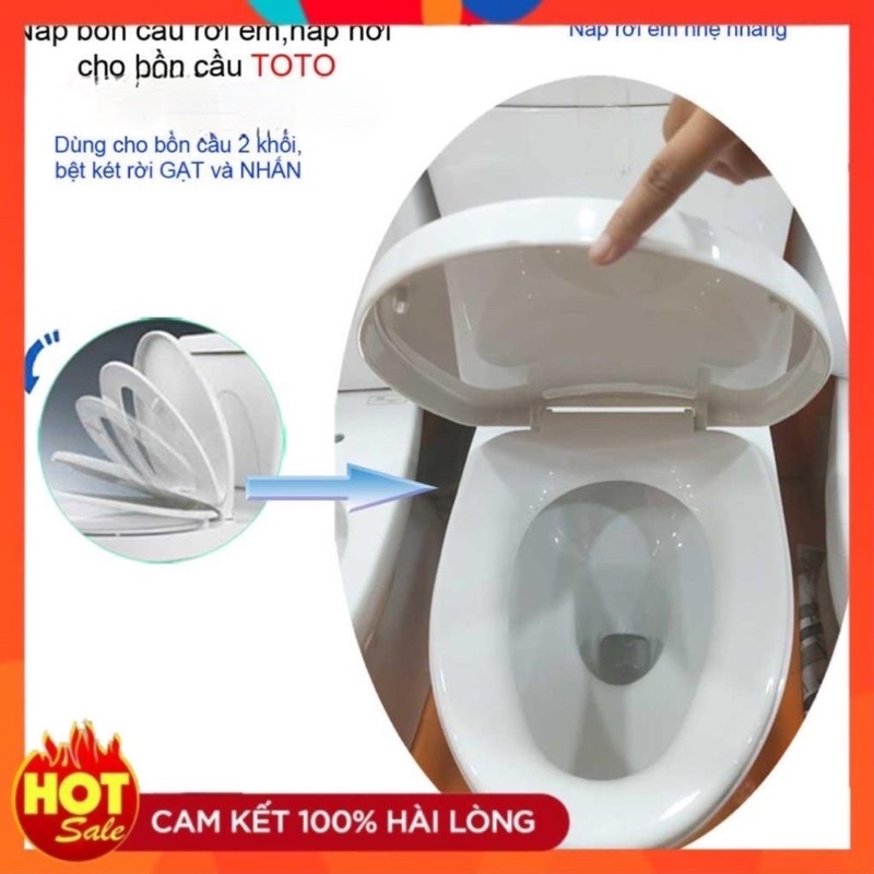 Nắp cho bàn cầu Toto  rơi êm, nắp hơi xí bệt 2 khối C300-C320-C325,, nhựa trắng dày-sáng bóng