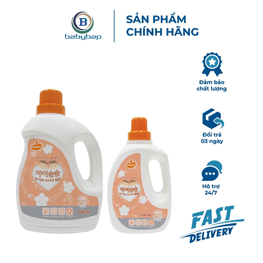 Nước giặt xả Wesser (2in1) Dạng Can 1200ML-3000ML