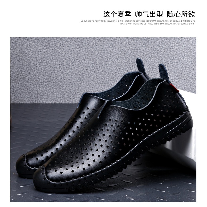 PH113 Giày lười nam đục lỗ siêu êm hàng QCXK | BigBuy360 - bigbuy360.vn