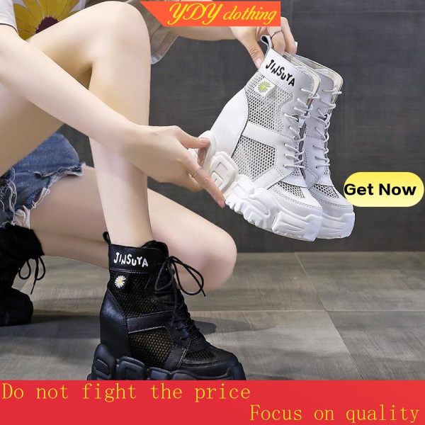 DR. MARTENS Giày Bốt Cổ Thấp Đế Dày Phối Lưới Thời Trang Mùa Hè Cho Nữ