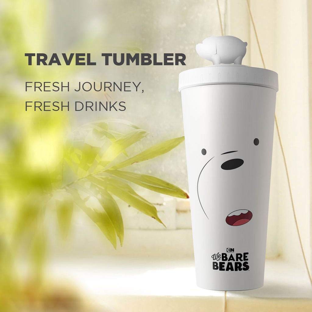 Cốc rơm (mẫu hỗn hợp) Miniso x We Bare Bears-chọn ngẫu nhiên