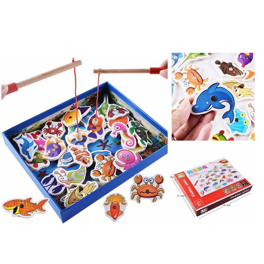 [Mã LIFETOYS1 giảm 30K đơn 99K] Bộ Đồ Chơi Cho Bé Tập Câu Cá Bằng Gỗ