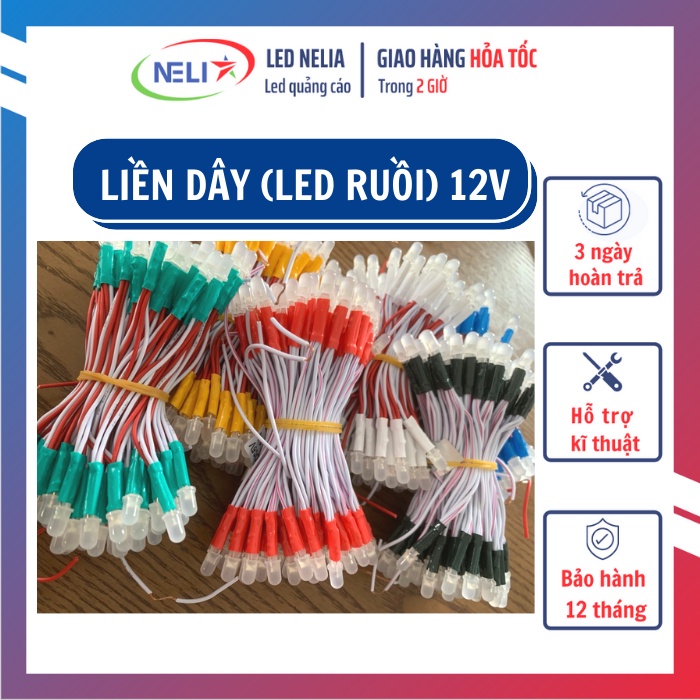 Dây led liền dây 5mm điện áp 12V DC.