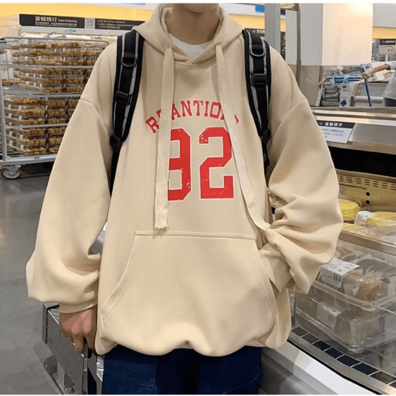 Áo Hoodie Dáng Rộng Có In Chữ Phong Cách Thời Trang Hàn Quốc Cho Nam Giới