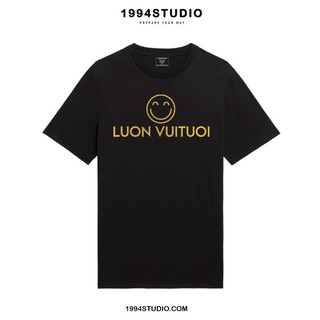 Áo Thun Dài Tay Thời Trang [ Luôn vui tươi ] Vàng Ánh Kim Nam Nữ Unisex