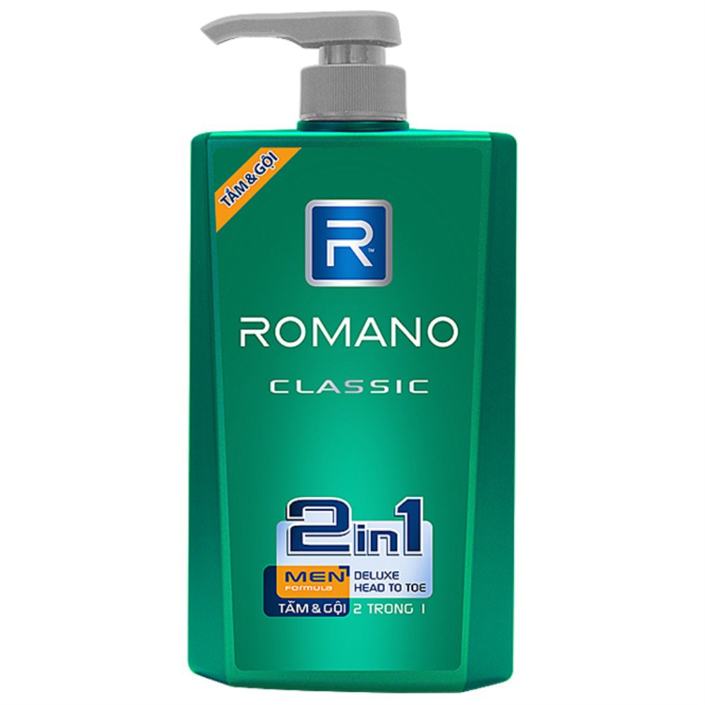 Dầu Tắm Gội 2 Trong 1 Dành Cho Nam Classic Romano 650Gr