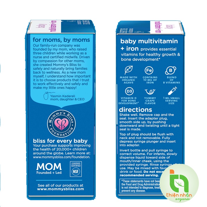HSD Tháng 11.2023 - Dung dịch multivitamin và sắt Mommy' s Bliss (30ml) cho bé 2m+ Baby Multivitamin and Iron
