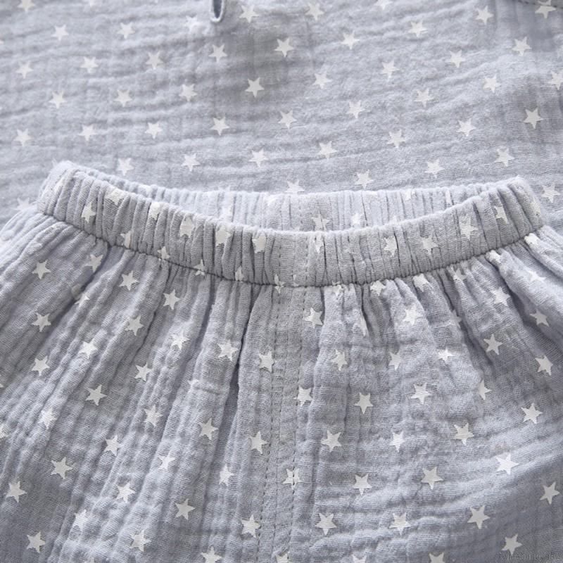 Set áo thun không tay + quần short in họa tiết cây dễ thương cho bé trai