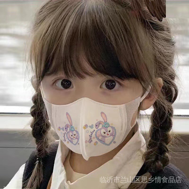 Khẩu Trang Hai Mặt Họa Tiết Hoạt Hình 3D Dễ Thương Dành Cho Trẻ Em