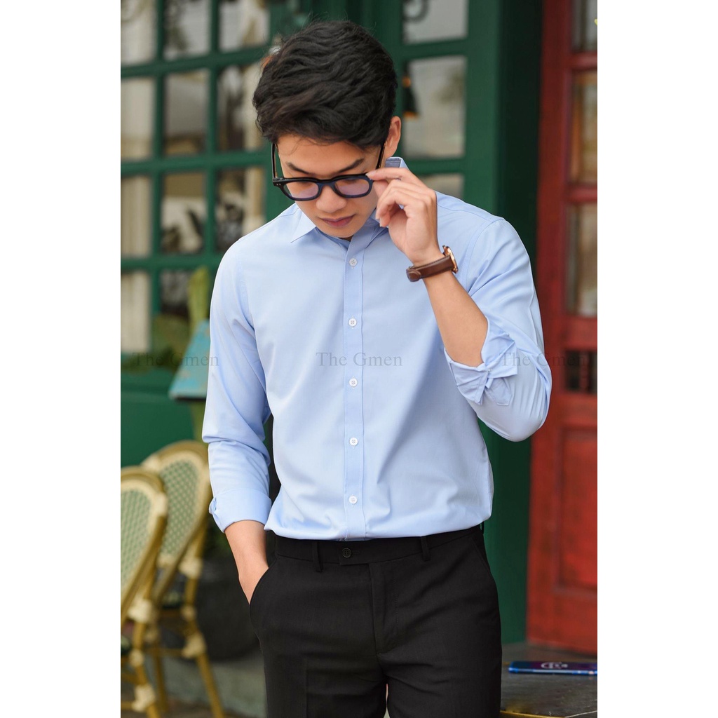 SOMI NAM TAY DÀI. MÀU XANH DA TRỜI . FREESHIP. Dáng xuông. Size lớn. Trẻ trung, lịch lãm