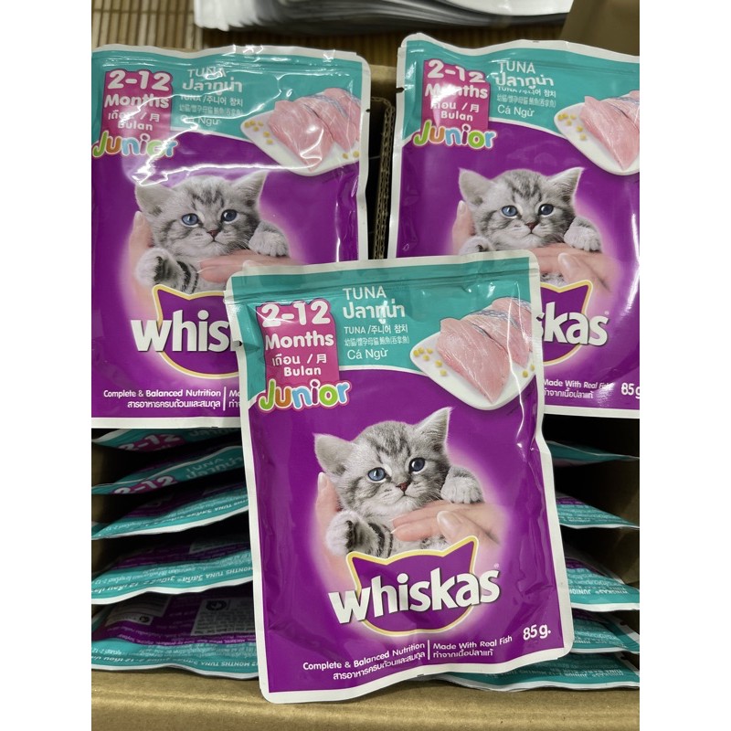 Pate Whiskas cho mèo gói 85g bổ sung dinh dưỡng vị cá biển - Gobi Pet