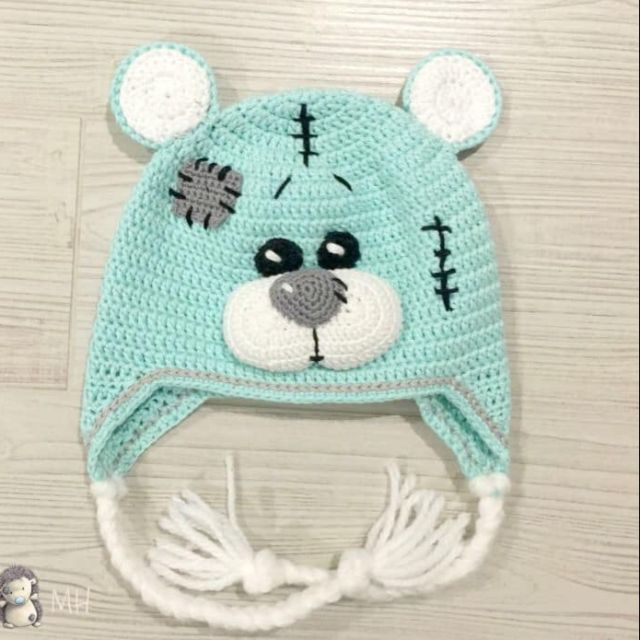 Nón gấu teddy đồ len handmade xinh xinh dành cho bé gái bé trai