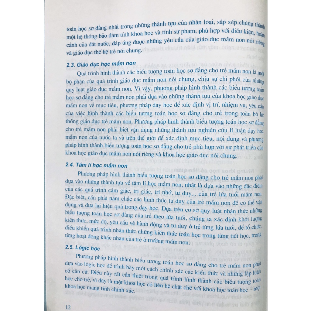 Lí luận và phương pháp hình thành biểu tượng toán học sơ đẳng cho trẻ mầm non