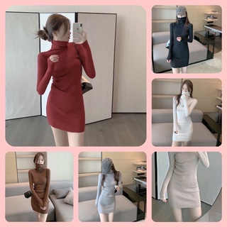 [freeship][có ảnh thật] váy len body cổ lọ nhiều màu quyến rũ hợp mọi lứa tuổi