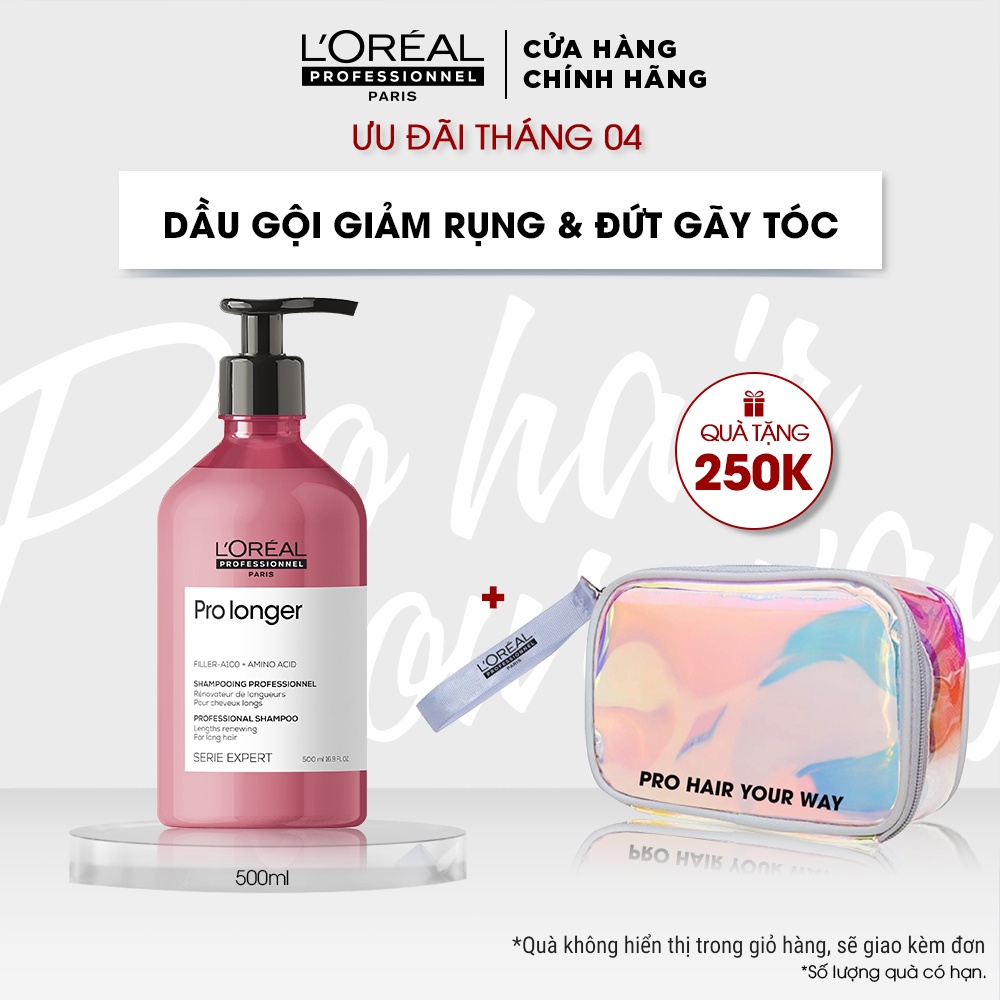 Dầu gội giảm gãy rụng, dưỡng dài và dày tóc Serie Expert Pro Longer 500ml