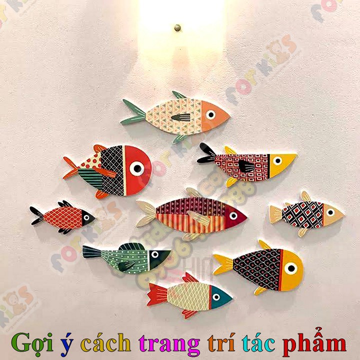 Tranh gỗ tô màu, 12 tranh tặng màu cọ cho trẻ sáng tạo